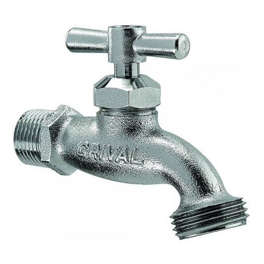 Griferia Llave Jardin Corriente Satinada Grival