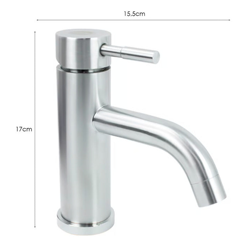 Grifería Monocontrol Baja Acero Inoxidable Curva