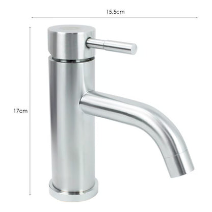 Grifería Monocontrol Baja Acero Inoxidable Curva