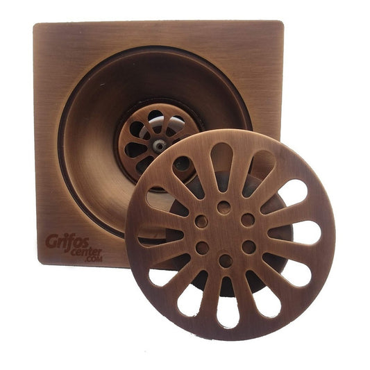 Rejilla De Desagüe Para Piso Cuadrada Vintage Cobre Antiguo