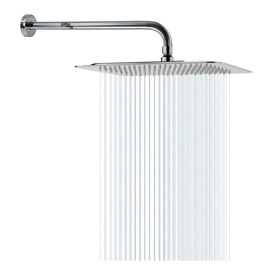 Regadera Ducha Acero Inoxidable Cuadrada 15cm -incluye Tubo Color Plateado
