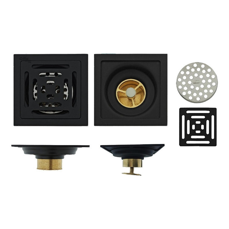 Rejilla De Piso Cuadrada 10x10cm Brick Black