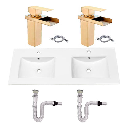 Kit Placa Doble Lavam.121*46.5cm+griferia Monoc+push Flex10