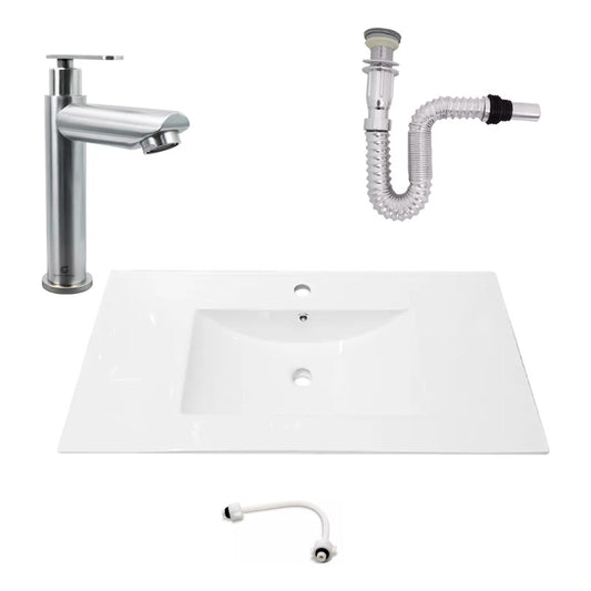 Kit Placa Lavamanos 91*46.5cm+griferia Agua Fria+push Flex.6