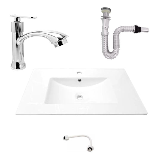 Kit Placa Lavam. 81*46.5cm+griferia Agua Fria+push Flex.16