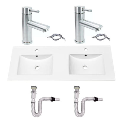 Kit Placa Doble Lavam.121*46.5cm+griferia Monoc+push Flex17