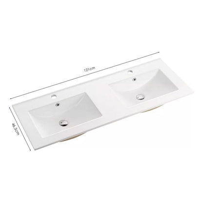 Placa Lavamanos Blanco Doble Poceta 121x46.5x17.5cm