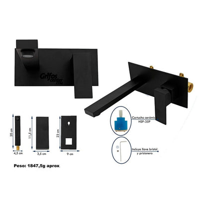 Mezclador De Ducha Monocontrol Pico Cuadrado Negro