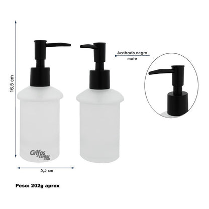 Dispensador De Jabón Liquido Vidrio Tapa Negra