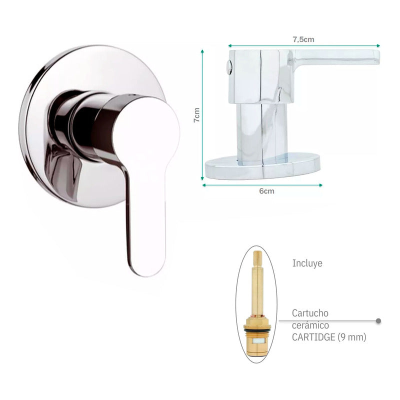 Manija/registro Para Ducha De Lujo Cuadrada
