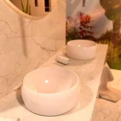 Lavamanos Redondo De Sobreponer Blanco  31*31*14,5cm