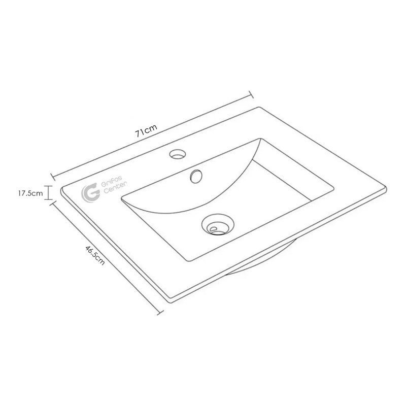 Kit Placa Lavamanos 71*46.5cm+griferia Agua Fria+push Flex.5