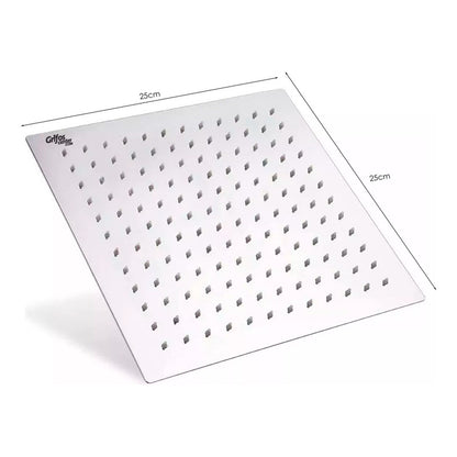 Regadera Ducha Metálica 25cm Extra Plana Kit Tubo Ducha
