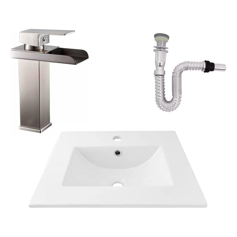 Kit Placa Lavamanos 51*40cm+griferia Monocontrol+push Flex14