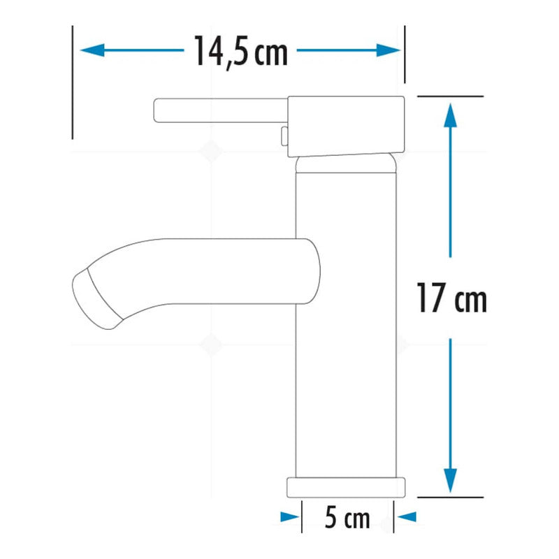 Griferia Llave Lavamanos Baja Tubular Negra