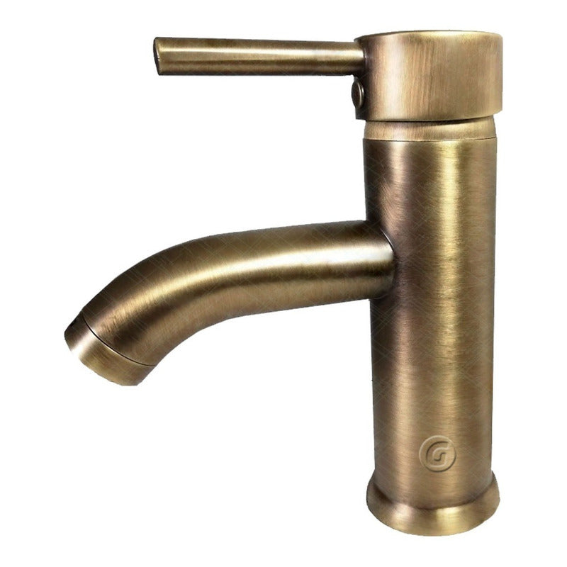 Griferia Tubular Baja Cuello Curvo Monocontrol Bronceantiguo