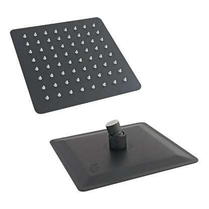 Kit De Ducha 20 X20 Cm + Tubo 40cm + Monocontrol Negro Vinta