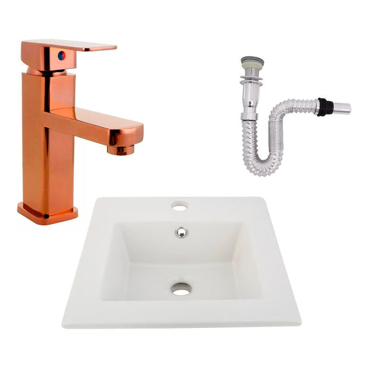 Kit Placa Lavamanos 41cm+griferia Monocontrol+push Flexible3