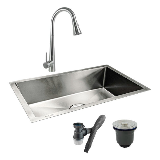 Combo Lavaplatos 100*40cm+griferia Extraible Plata+accesorio
