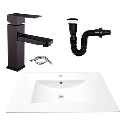 Combo Placa Lavamanos 81*46,5cm+grif.monocontrol+push Negro7