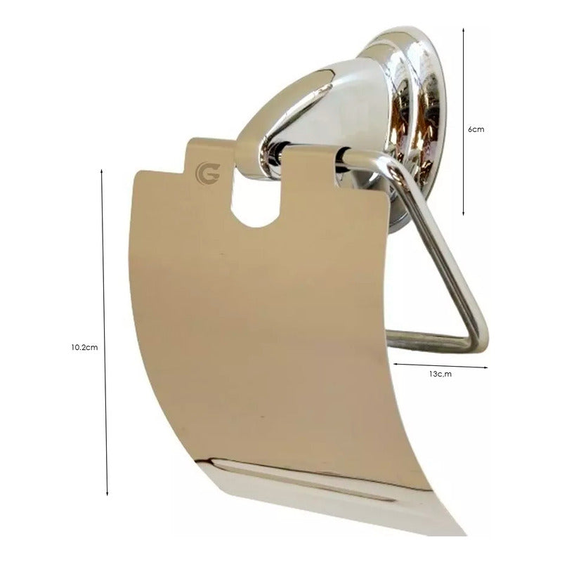 Porta Rollo Para Baño Metalico Cromado