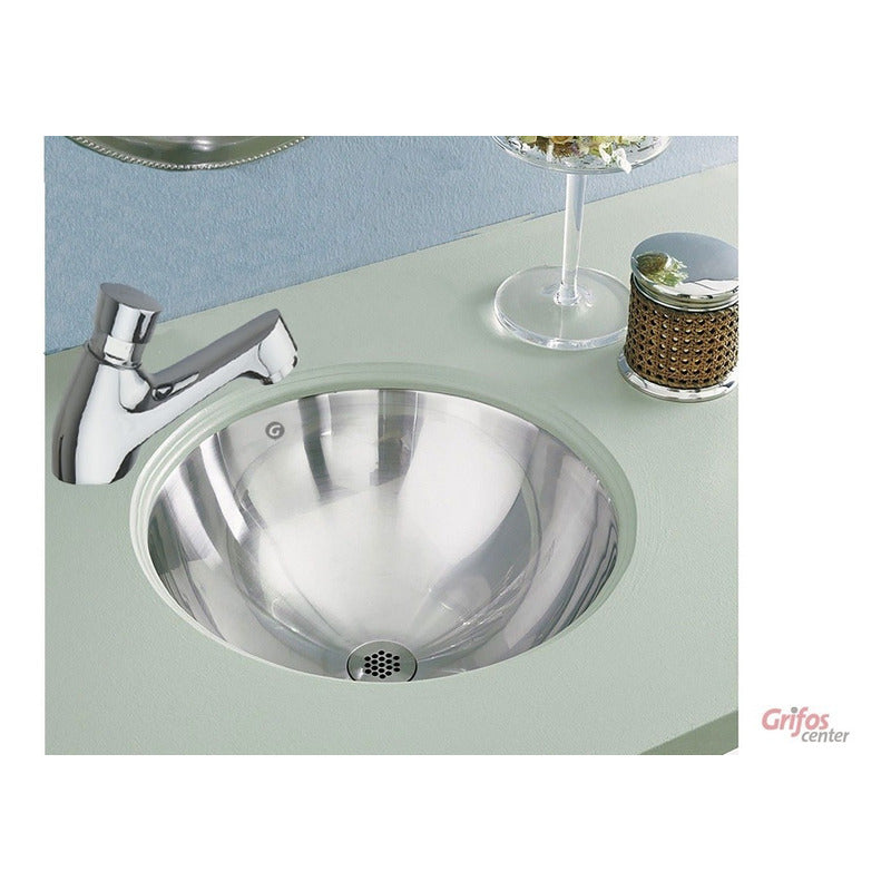 Lavamanos En Acero Alto Brillo Esférico De 36 Cm