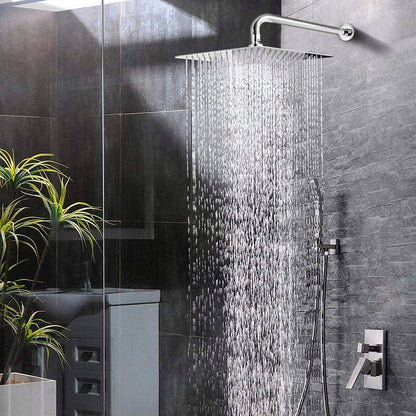 Regadera Ducha Acero Inoxidable Cuadrada 20cm -incluye Tubo