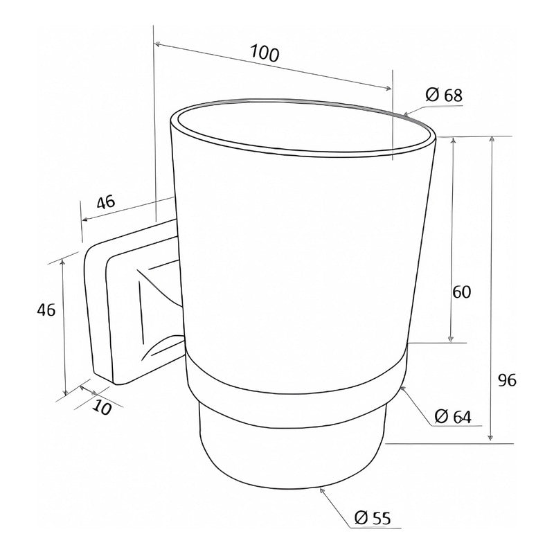 Portavaso - Porta Cepillo Accesorio De Baño Lucca Cromo