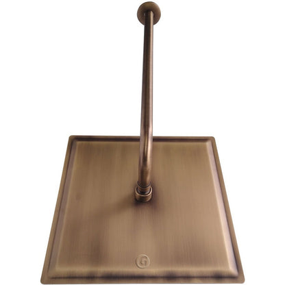 Ducha Cuadrada 25x25tubo 40cm Bronce Antiguo Vintage