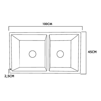 Combo Lavaplatos 100*45cm+griferia Lvp Negra L+ Accesorios