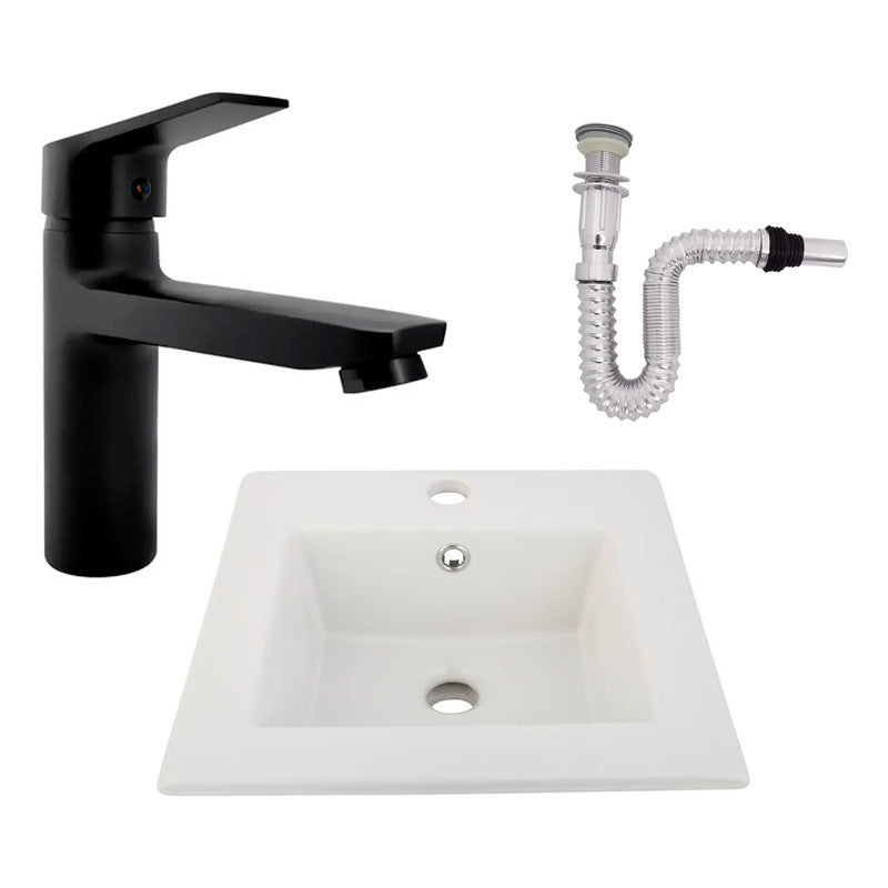 Kit Placa Lavamanos 41cm+griferia Monocontrol+push Flex21
