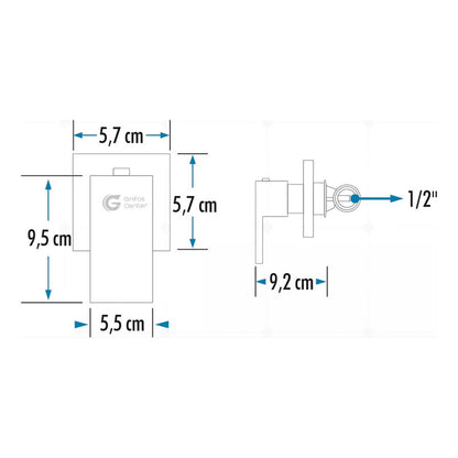 Registro De Ducha Cuadrado Agua Fría Cromado