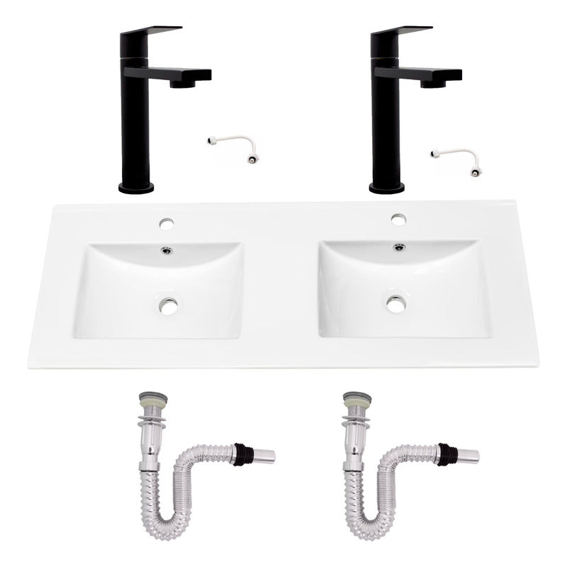Kit Placa Doble Lavam.121*46.5cm+grif.ag.fria+push Flex11