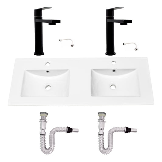 Kit Placa Doble Lavam.121*46.5cm+grif.ag.fria+push Flex11