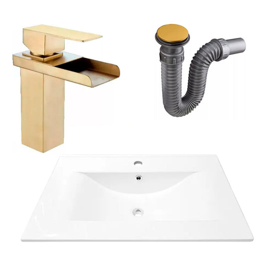 Combo Placa Lavamanos 71*46,5cm+grifo Monocontrol+push Oro5