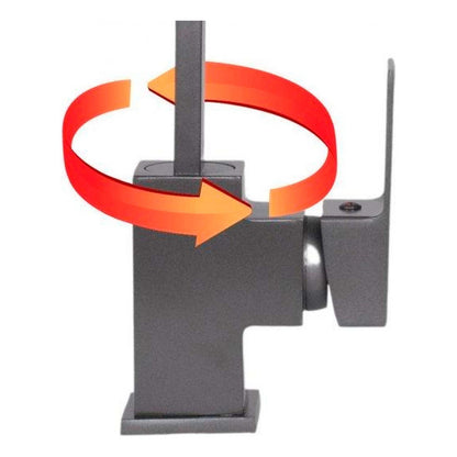 Grifería Monocontrol Lavaplatos Cuello En L Acero Inox. Gris