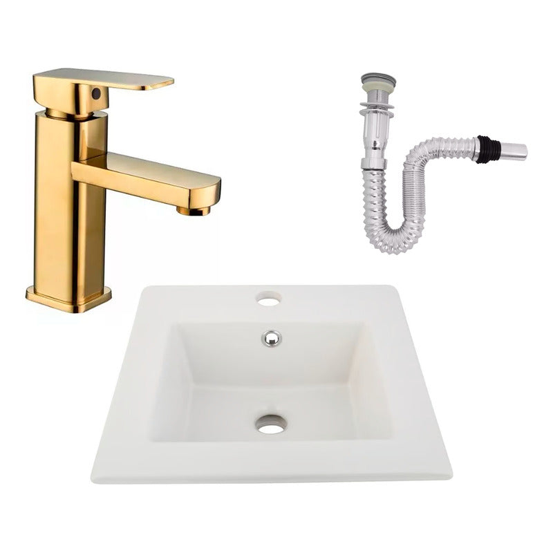 Kit Placa Lavamanos 41cm+griferia Monocontrol+push Flexible2