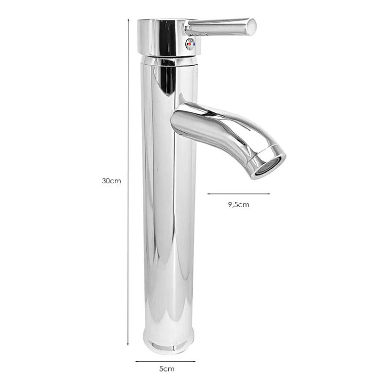 Kit Lavamanos Rectangular+grifo Monocontrol Cromo Curva+push