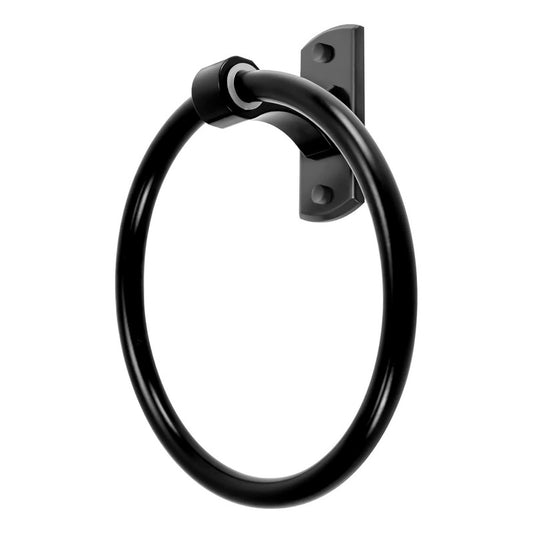 Toallero Tipo Aro Negro Base Rectangular