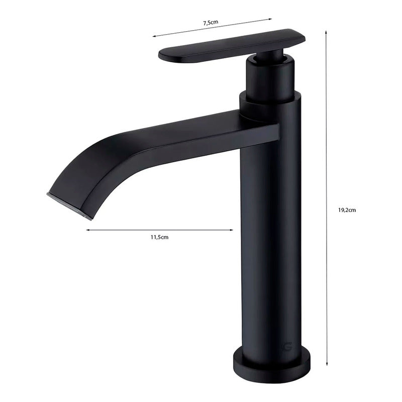 Kit Placa Lavamanos 51*40cm+griferia Agua Fria+push Negro1