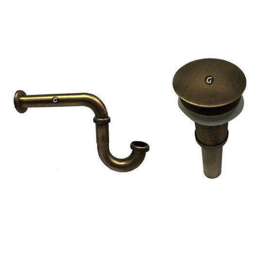 Sifón + Desagüe Lavamanos Bronce Antiguo