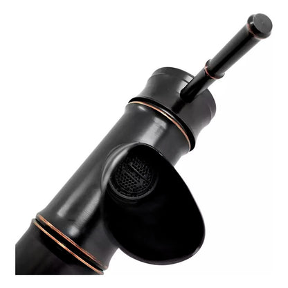 Mezclador Lavamanos Monocontrol Bamboo Negra Mate - Poste Al