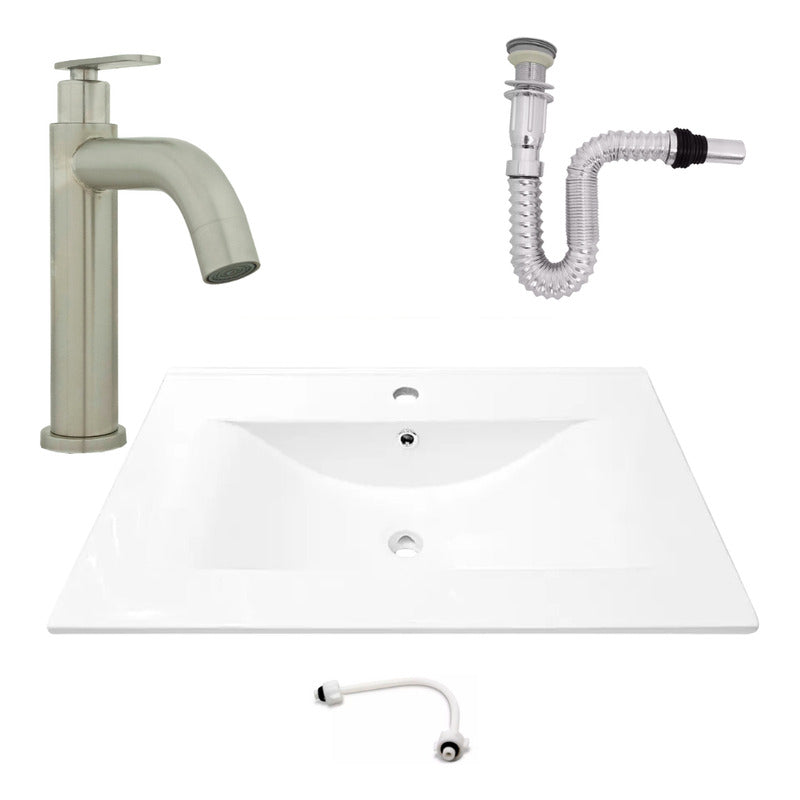 Kit Placa Lavam. 71*46.5cm+griferia Agua Fria+push Flex.15