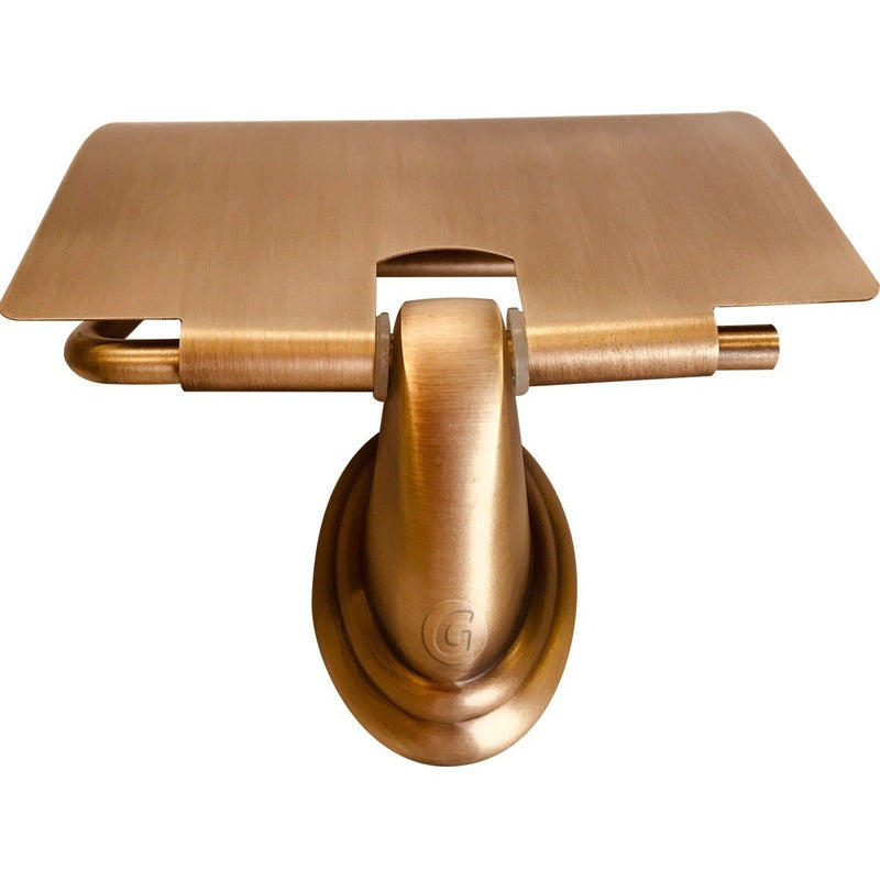 Papelera  Zinc Vintage Baño Bronce Mate