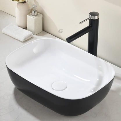 Lavamanos Rectangular Porcelana Negro/blanco