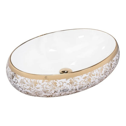 Lavamanos En Porcelana Ovalado Blanco De 42*30*15cm