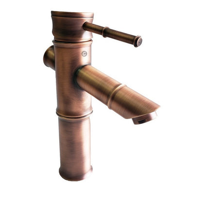 Mezclador Lavamanos Monocontrol Bamboo Cobre Antiguo