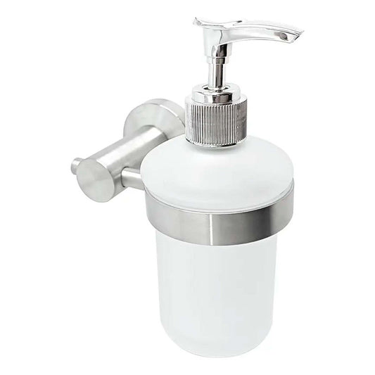Dispensador De Jabon Liquido Con Botella De Vidrio Matizada