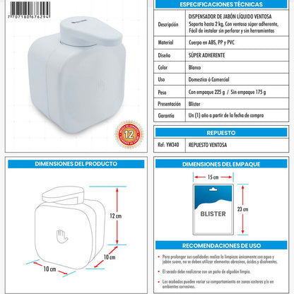 Dispensador Antibacterial Y Jabón Liquido, Sistema Push