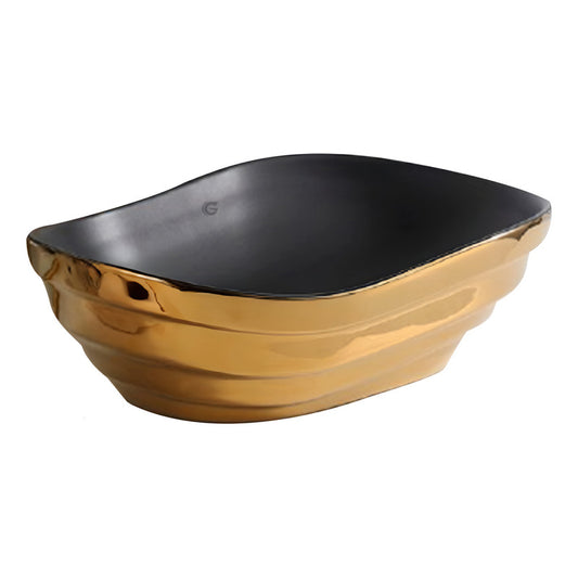 Lavamanos De Sobreponer Cortex Dorado/negro